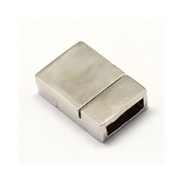 Magnetic Clasp Silver For Flat Leather 10mm