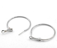 Earring Hoops Silver 35mm, 4 pieces