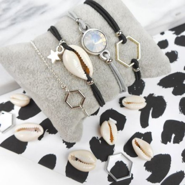Bracelets From Elastic With Adjustable Knot And Charms inspi59691