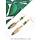 Earrings with Feather Charms - Gold with Green and White inspi59694