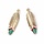 4 pcs Boho Feather Charm Gold Plated 33x10mm
