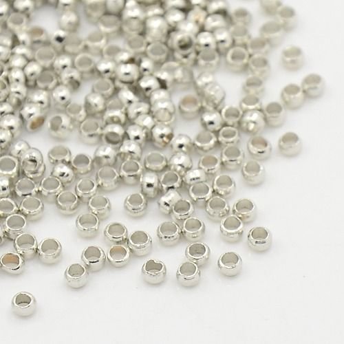 Crimp Beads Silver 2mm, 100 pieces 