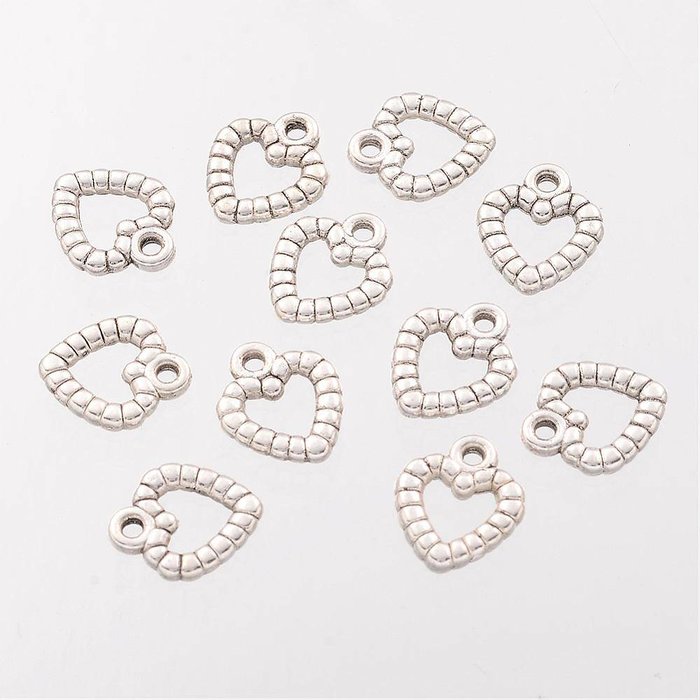 Hartje Bedel Zilver 10x11mm, 10 stuks