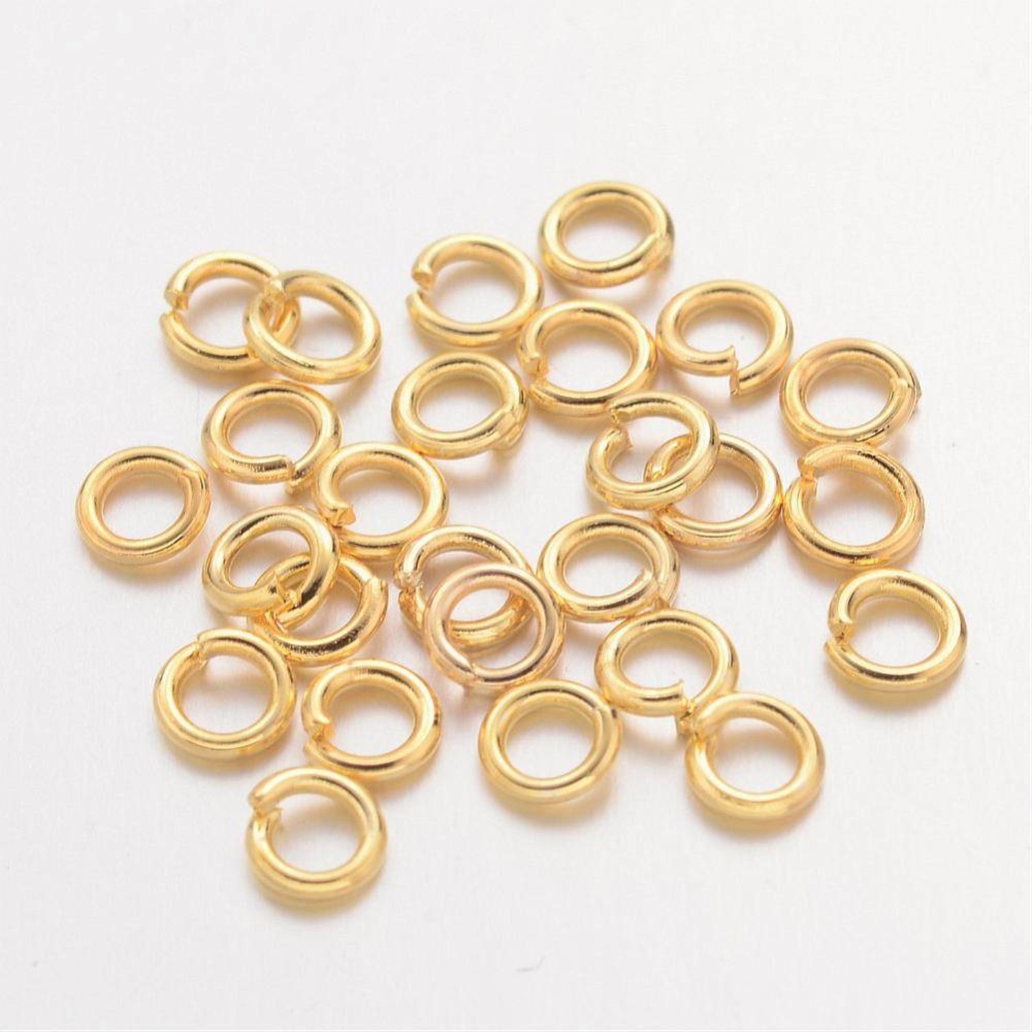 6mm Light Gold Jump Rings 21 Gauge Iron Base 100pcs 6mm X