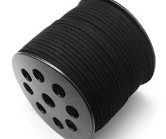 Suede Veter Zwart 3mm, 3 meter