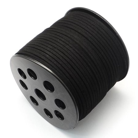 Faux Suede Cord Black 3mm, 3 meter