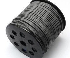 Suede Veter Donker Grijs 3mm, 3 meter