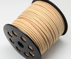 Faux Suede Cord Camel Brown 3mm, 3 meter