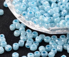 Seedbeads Light Blue 4mm, 20 gram