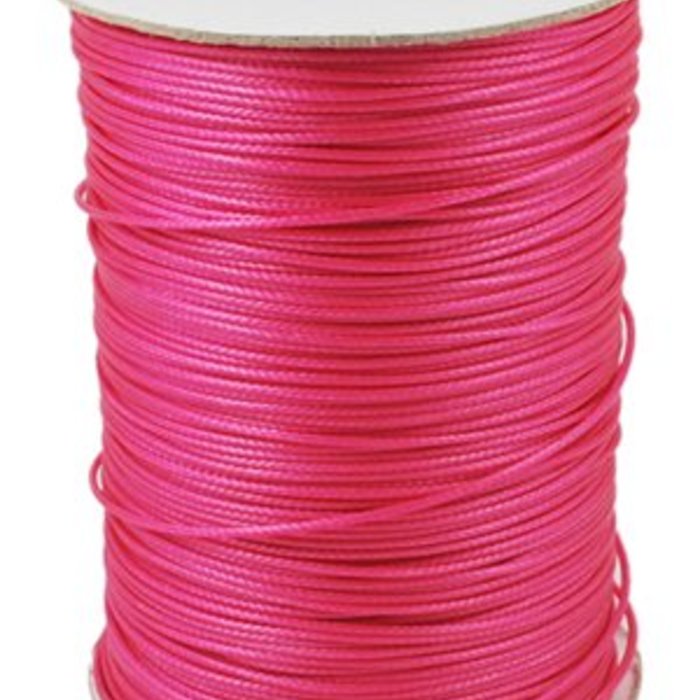 Waxed Cord Deep Pink 1mm, 3 meter