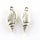 Shell Charms Silver 24x9mm, 6 pieces