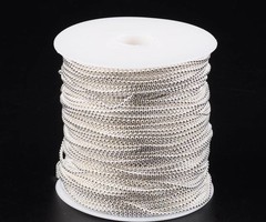 Ball Chain Silver 2mm Nickel Free, per 3 meter
