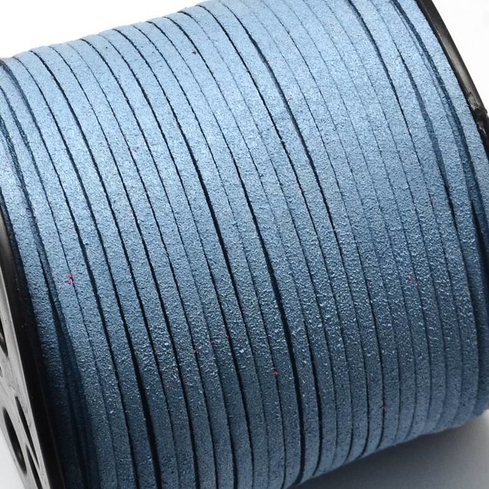 Suede Veter Blauw 3mm, 3 meter