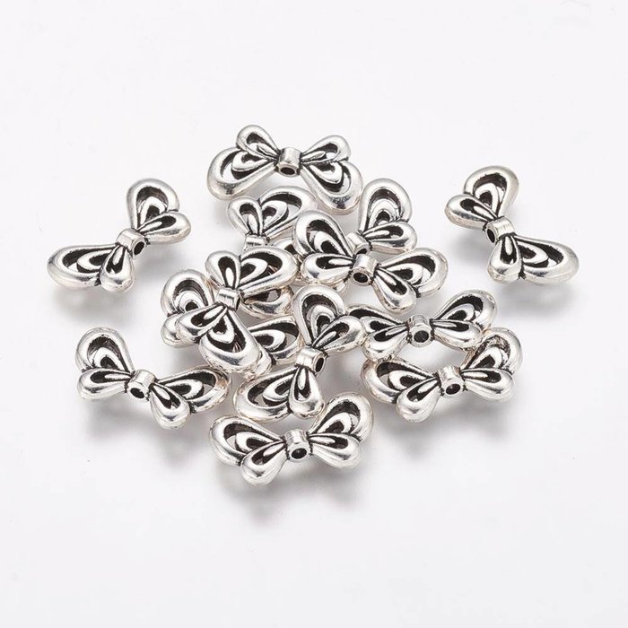 Nickel Free Silver Wing Beads 17x10mm, 6 pieces