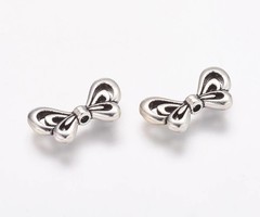 6 pieces Nickel Free Silver Wing Beads 17x10mm