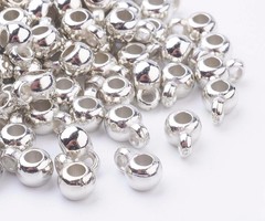 Bailbeads Metallook Silver 6x9mm fit 3mm cord, 25 pieces