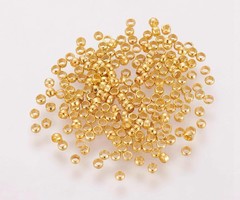 Crimp Beads Gold Plated 2mm, 100 pieces