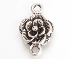 Tussenzetsel Bloem Zilver 12mm, 4 stuks