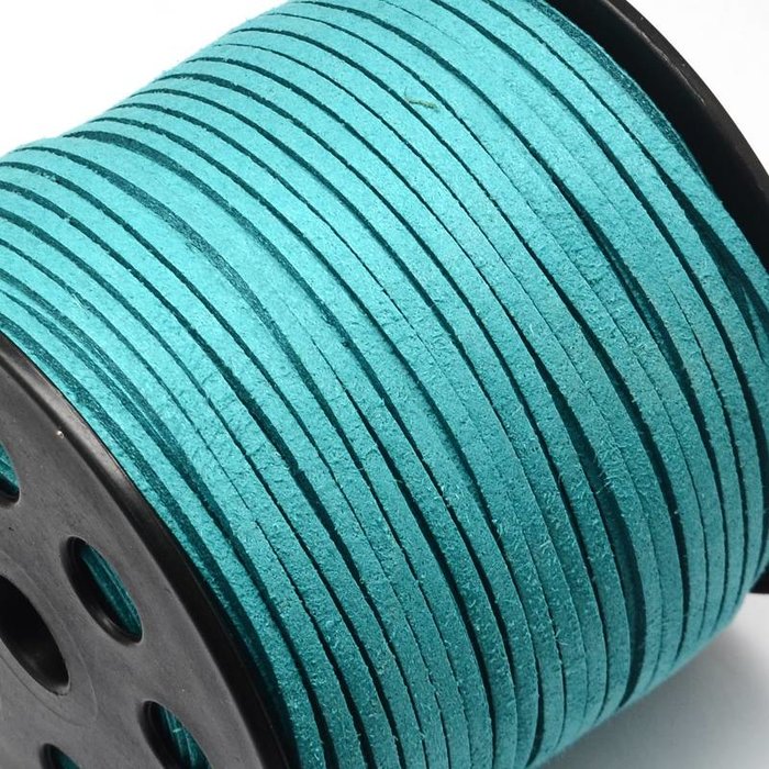 Faux Suede Cord Aqua Blue 3mm, 3 meter