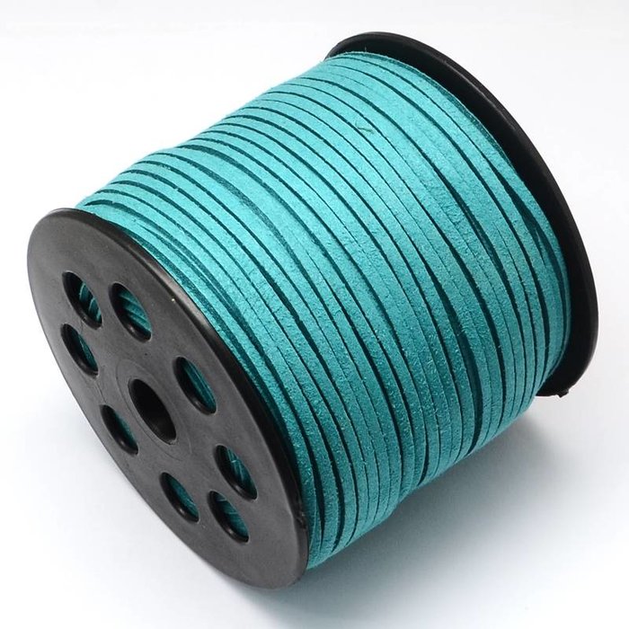 Faux Suede Cord Aqua Blue 3mm, 3 meter