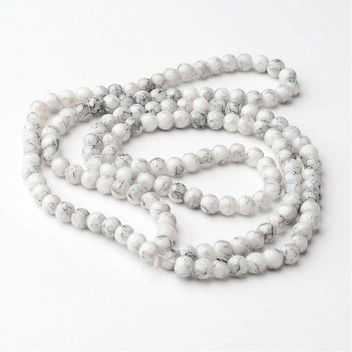 Marble Look Glassbeads 4mm, 100 pieces 