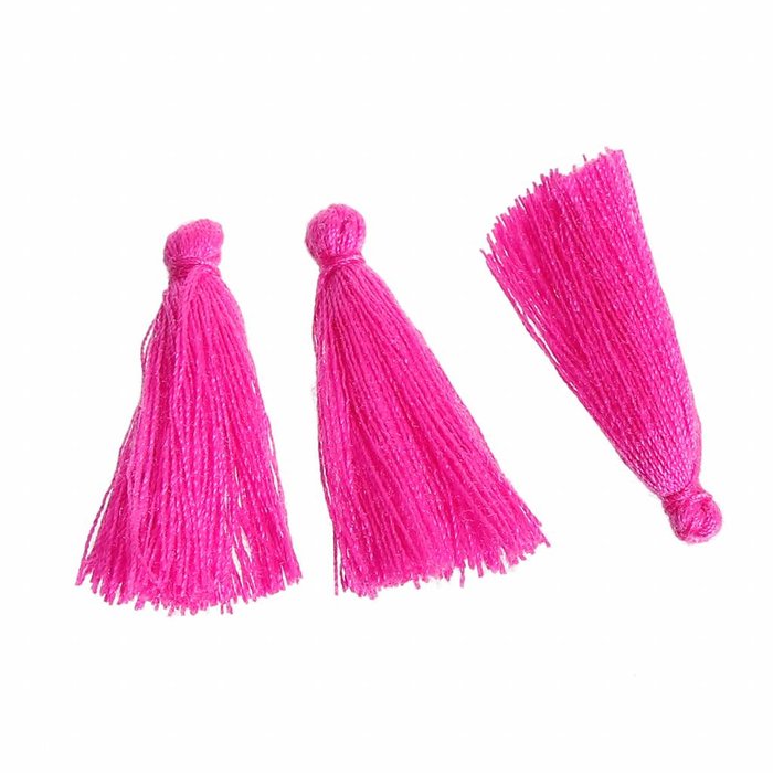 Kwastje Fuchsia Roze 30mm, 5 stuks
