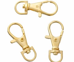Sleutelhanger Gold Plated 33x13mm, 5 stuks