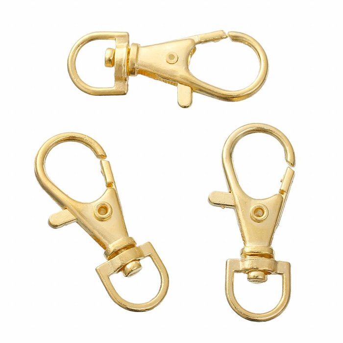 Keychain Gold Plated 33x13mm, 5 pieces