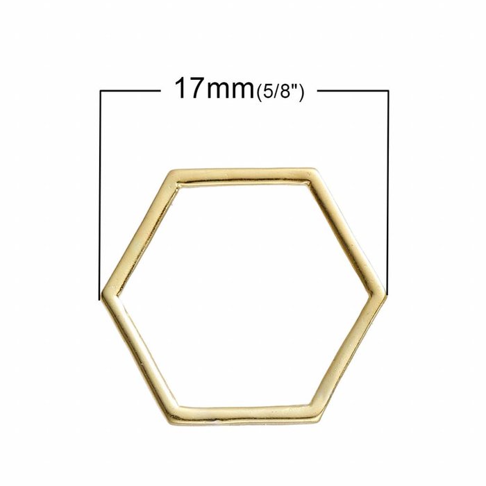 Honeycomb Tussenzetsel Gold Plated 17x15mm, 8 stuks