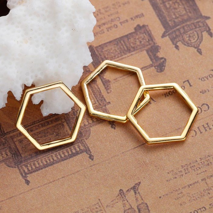 Honeycomb Connector Gold Plated 17x15mm, 8 pieces