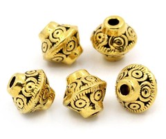 Bicone Spacer Beads Gold Plated 7x6mm, 15 stuks