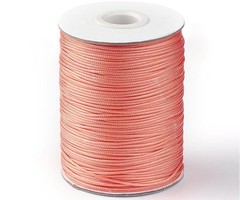 Waxed Cord Salmon Pink 1mm, 3 meter