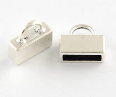 Eindkap Zilver Voor Plat Leer 10mm, 4 stuks
