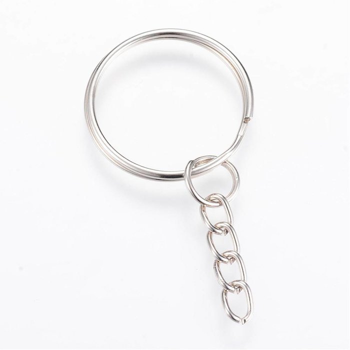 Silver Keychain With 24mm Ring And Chain 24mm