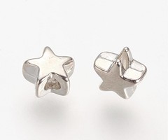 Metal Beads Star 5mm Nickel Free, 20 pieces