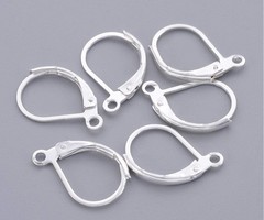 Hoop Earring Silver 10x15mm Nickel Free, 10 pieces
