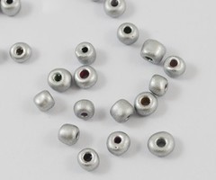 Seed Beads 4mm Matte Silver, 20 gram