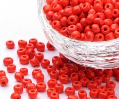 Seed Beads 4mm Red, 20 gram