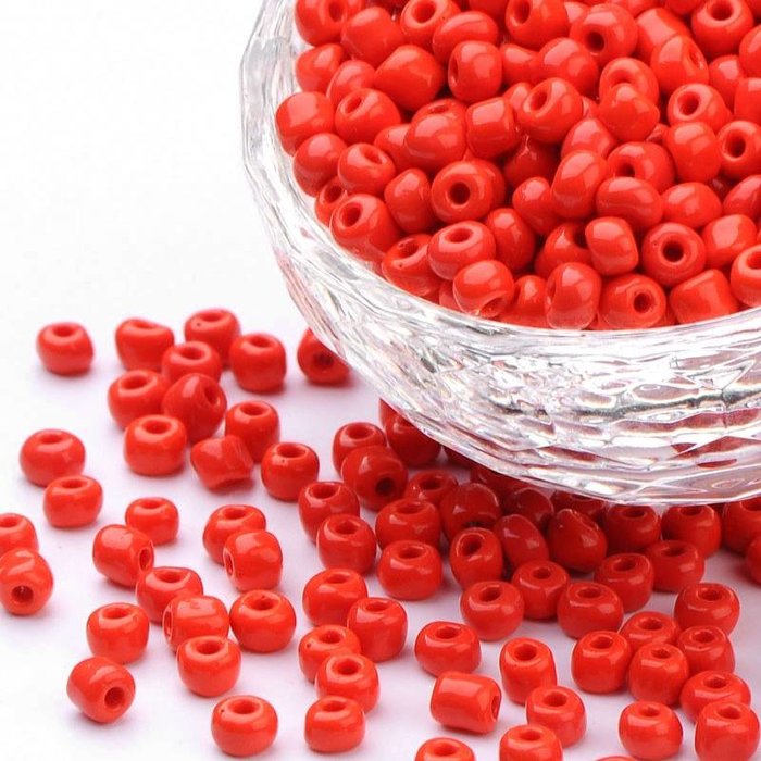 10075* Seed Beads 4mm Red, 20 gram