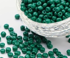 Seed Beads 4mm Dark Green, 20 gram