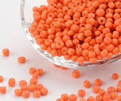 Seed Beads 4mm Orange, 20 gram