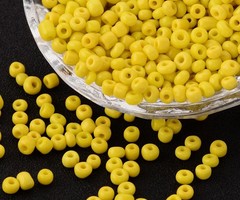 Seed Beads 4mm Yellow, 20 gram