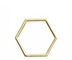 Honeycomb Gold Plated 17x15mm, 8 stuks