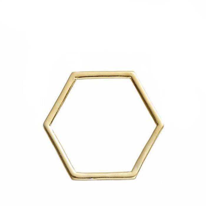 Honeycomb Tussenzetsel Gold Plated 17x15mm, 8 stuks