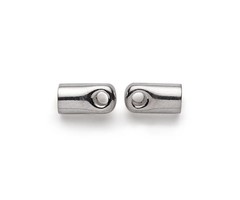 Eindkapje Zilver voor 3mm Koord, 20 stuks
