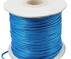 Blue waxed cord 1mm, 3 meters
