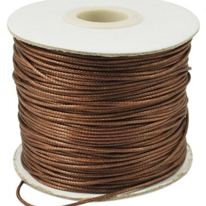 Waxkoord Bruin 1mm, 3 meter