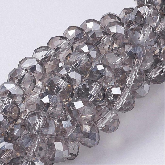 141* Faceted Beads 6x4mm Gray, strand 65 pieces