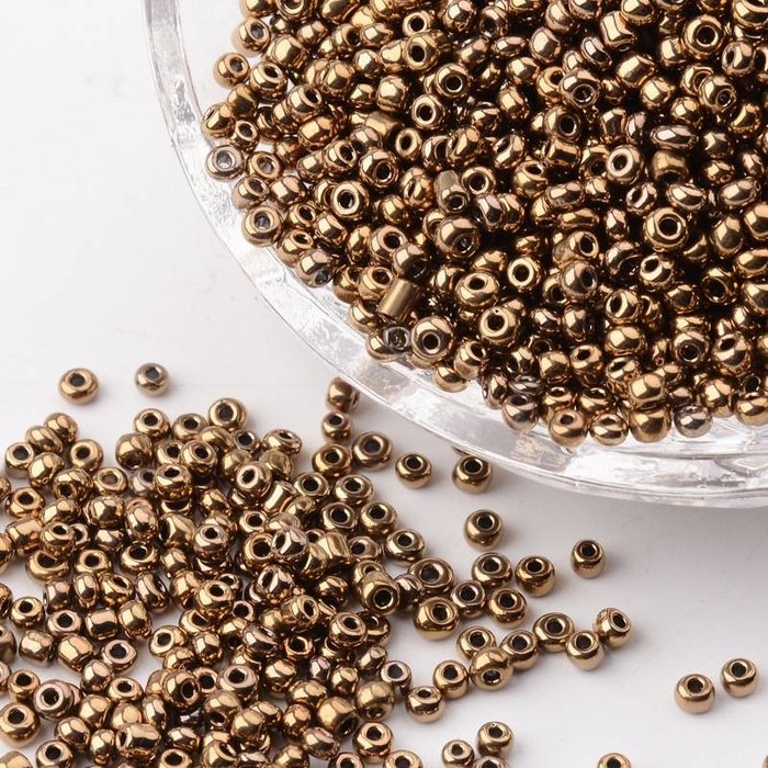 10021* 7 gram Rocailles Bruin Metallic 2mm