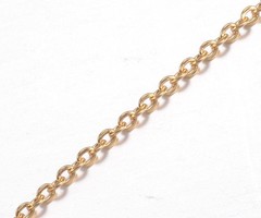 Stainless Steel Chain Gold Plated 2x2.5mm, 1 meter